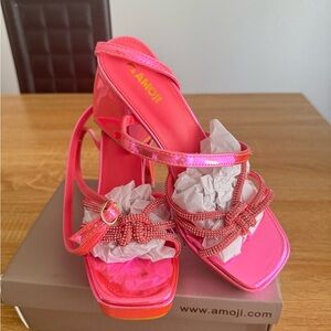 AMO Vibrant Pink Strappy Heels